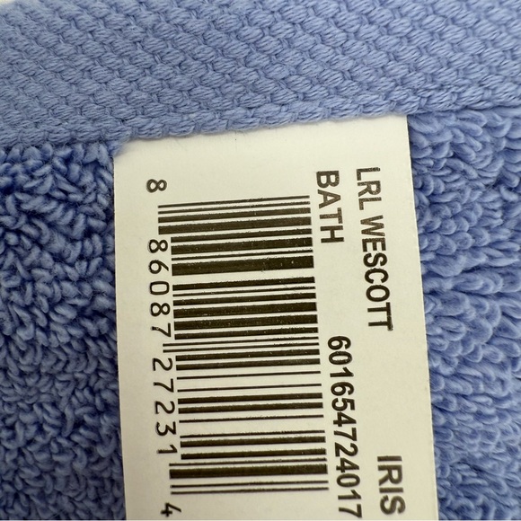 Lauren Ralph Lauren Wescott Bath Towel + 2 Wash cloths Set Iris Blue NWT - Picture 3 of 7